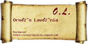 Orsós Lavínia névjegykártya